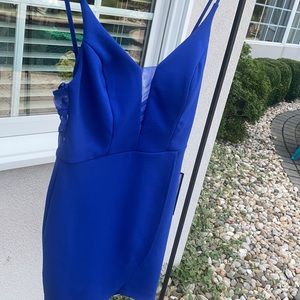 *NWT* City Studio Blue Mini Dress with Mesh Detail, Size 3